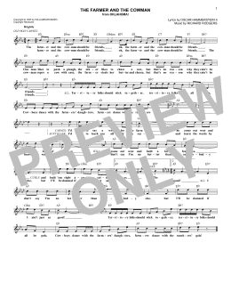 page one of The Farmer And The Cowman (from Oklahoma!) (Lead Sheet / Fake Book)