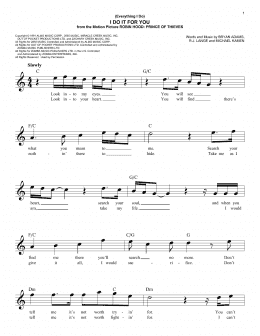 page one of (Everything I Do) I Do It For You (Lead Sheet / Fake Book)
