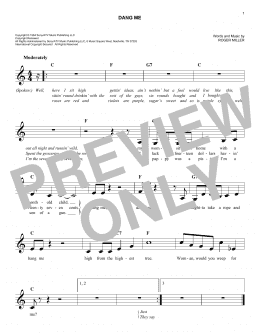 page one of Dang Me (Easy Lead Sheet / Fake Book)
