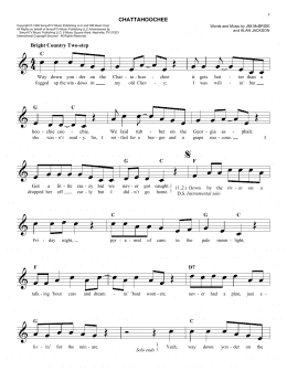 page one of Chattahoochee (Easy Lead Sheet / Fake Book)