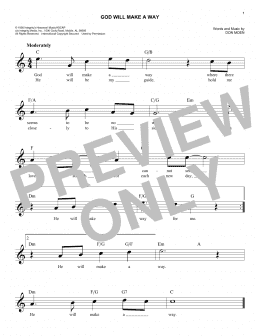 page one of God Will Make A Way (Lead Sheet / Fake Book)