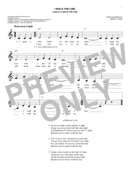 page one of I Walk The Line (Easy Lead Sheet / Fake Book)