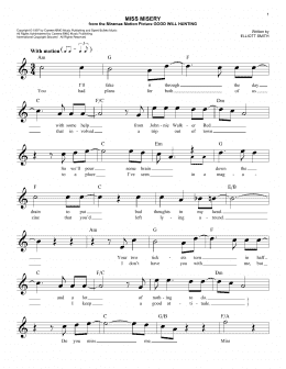 page one of Miss Misery (Lead Sheet / Fake Book)