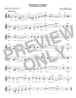page one of From Here To Eternity (Easy Lead Sheet / Fake Book)