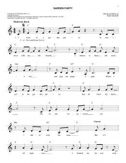 page one of Garden Party (Easy Lead Sheet / Fake Book)