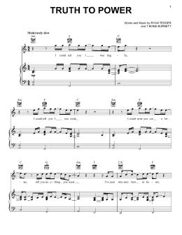 page one of Truth To Power (Piano, Vocal & Guitar Chords (Right-Hand Melody))