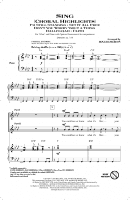 page one of Sing (Choral Highlights) (2-Part Choir)