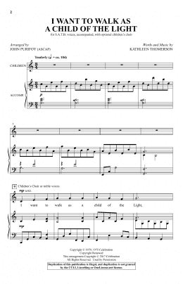 page one of I Want To Walk As A Child Of The Light (SATB Choir)