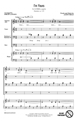 page one of I'm Yours (SATB Choir)