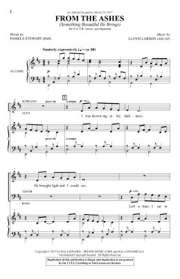 page one of From The Ashes (Something Beautiful He Brings) (SATB Choir)