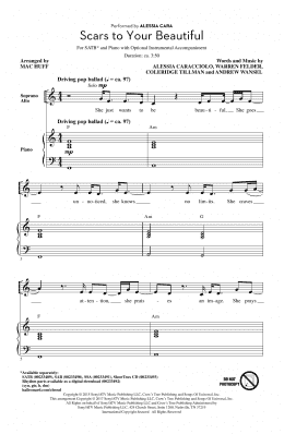 page one of Scars To Your Beautiful (arr. Mac Huff) (SATB Choir)