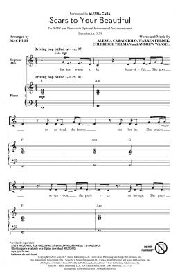 page one of Scars To Your Beautiful (arr. Mac Huff) (SAB Choir)