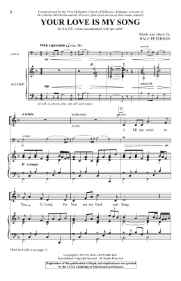 page one of Your Love Is My Song (SATB Choir)