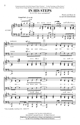 page one of In His Steps (SATB Choir)