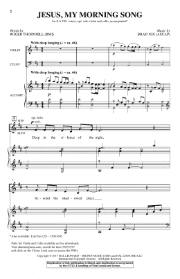 page one of Jesus, My Morning Song (SATB Choir)