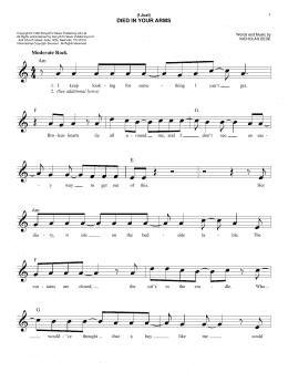 page one of (I Just) Died In Your Arms (Easy Lead Sheet / Fake Book)