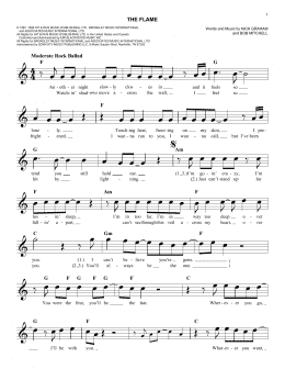 page one of The Flame (Lead Sheet / Fake Book)