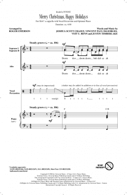 page one of Merry Christmas, Happy Holidays (arr. Roger Emerson) (SSA Choir)