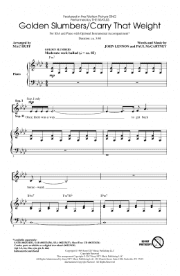 page one of Golden Slumbers/Carry That Weight (from Sing) (arr. Mac Huff) (SSA Choir)