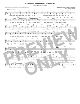 page one of Goodnight, Sweetheart, Goodnight (Goodnight, It's Time To Go) (Lead Sheet / Fake Book)