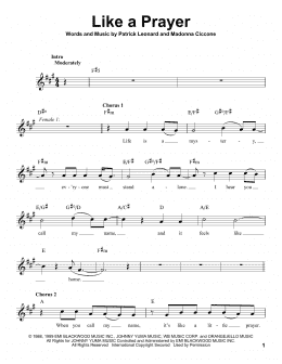 page one of Like A Prayer (Pro Vocal)