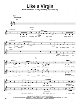 page one of Like A Virgin (Pro Vocal)