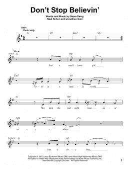 page one of Don't Stop Believin' (Pro Vocal)