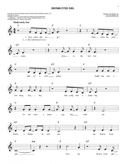 page one of Brown Eyed Girl (Lead Sheet / Fake Book)