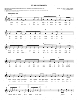 page one of Do Wah Diddy Diddy (Easy Lead Sheet / Fake Book)