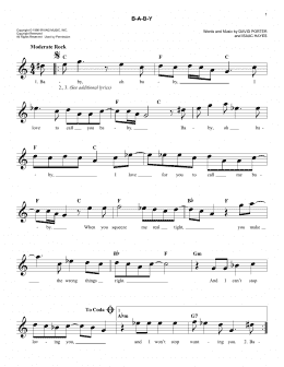 page one of B-A-B-Y (Lead Sheet / Fake Book)