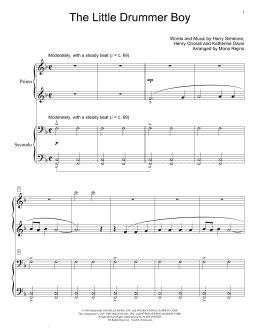 page one of The Little Drummer Boy (Piano Duet)