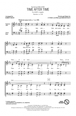 page one of Time After Time (SATB Choir)