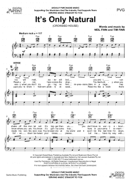 page one of It's Only Natural (Piano, Vocal & Guitar Chords (Right-Hand Melody))