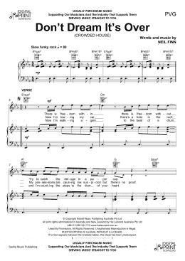page one of Don't Dream Its Over (Piano, Vocal & Guitar Chords (Right-Hand Melody))