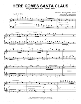page one of Here Comes Santa Claus (Right Down Santa Claus Lane) [Classical version] (arr. Phillip Keveren) (Piano Solo)