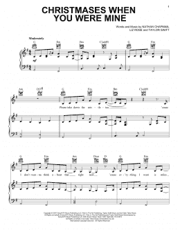 page one of Christmases When You Were Mine (Piano, Vocal & Guitar Chords (Right-Hand Melody))