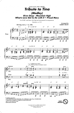 page one of Tribute to Tina (SATB Choir)