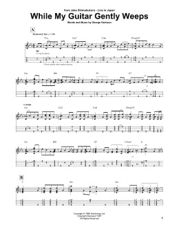 page one of While My Guitar Gently Weeps (arr. Jake Shimabukuro) (Ukulele Tab)