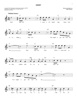 page one of Daddy (Lead Sheet / Fake Book)