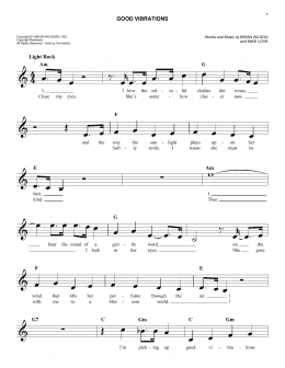 page one of Good Vibrations (Lead Sheet / Fake Book)