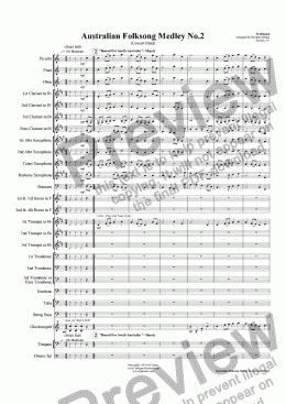 page one of Australian Folksong Medley No. 2 - Concert Band