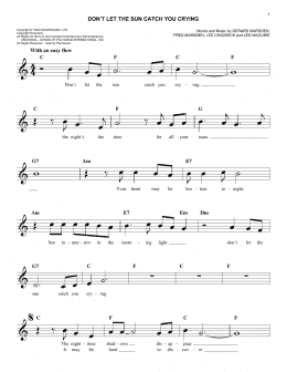 page one of Don't Let The Sun Catch You Crying (Lead Sheet / Fake Book)