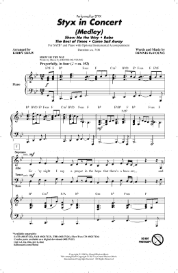 page one of Styx In Concert (Medley) (SATB Choir)