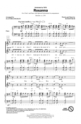 page one of Rosanna (arr. Alan Billingsley) (2-Part Choir)