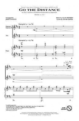 page one of Go The Distance (from Hercules) (arr. John Leavitt) (SSA Choir)