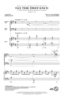page one of Go The Distance (from Hercules) (arr. John Leavitt) (SATB Choir)