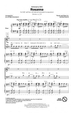 page one of Rosanna (arr. Alan Billingsley) (SAB Choir)