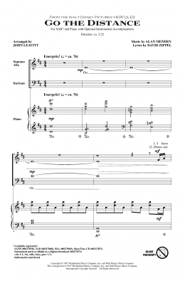 page one of Go The Distance (from Hercules) (arr. John Leavitt) (SAB Choir)