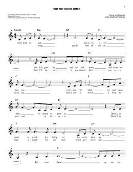 page one of For The Good Times (Lead Sheet / Fake Book)