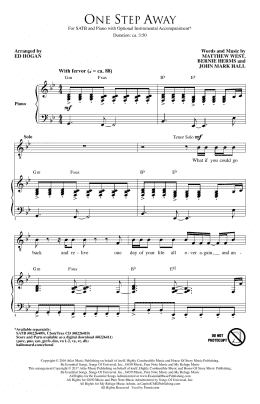 page one of One Step Away (SATB Choir)